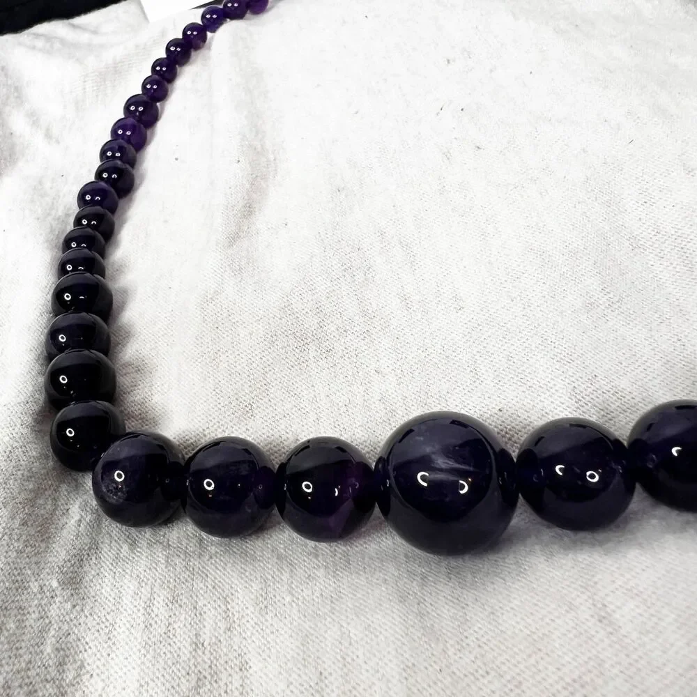 Amethyst Bead Silver Necklace | yahsarah | Gems TV | 925 Sterling Silver